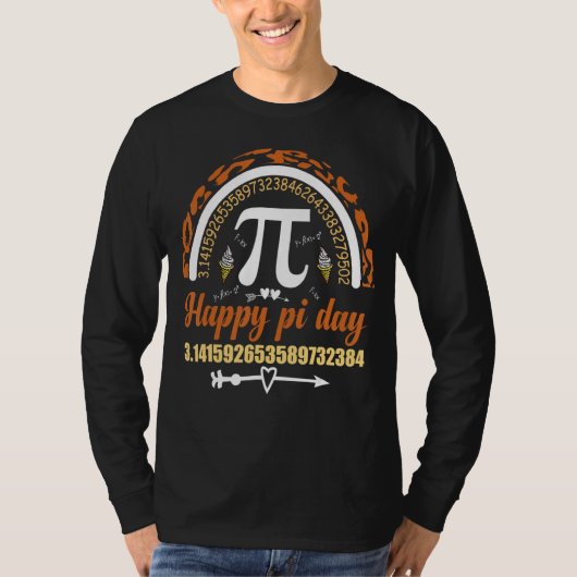 Pi色数算数Pi日おもしろい算数先生Ge Tシャツ (正面)