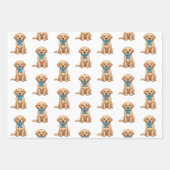 Pi記号付きPi日犬 | かわいいパイの日 ラッピングペーパーシート (正面3)