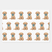 Pi記号付きPi日犬 | かわいいパイの日 ラッピングペーパーシート (正面2)