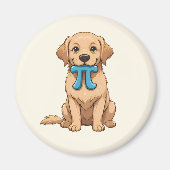 Pi記号付きPi日犬 | かわいいパイ数学 マグネット (正面)