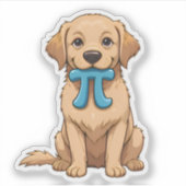 Pi記号付きPi日犬 | ハッピー・パイ・デイ シール (正面)