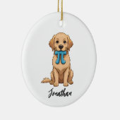 Pi記号付きPi日犬 | ハッピー・パイ・デイ セラミックオーナメント (右)