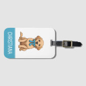 Pi記号付きPi日犬 | ハッピー・パイ・デイ ラゲッジタグ (正面横)