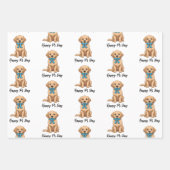 Pi記号付きPi日犬 | ハッピー・パイ・デイ ラッピングペーパーシート (正面2)