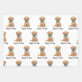 Pi記号付きPi日犬 | ハッピー・パイ・デイ ラッピングペーパーシート (正面)