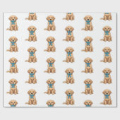 Pi記号付きPi日犬 | ハッピー・パイ・デイ ラッピングペーパー (フラット)