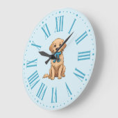 Pi記号付きPi日犬 | ハッピー・パイ・デイ ラージ壁時計 (傾斜)