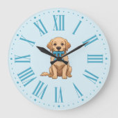 Pi記号付きPi日犬 | ハッピー・パイ・デイ ラージ壁時計 (正面)