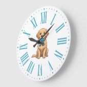 Pi記号付きPi日犬 | ハッピー・パイ・デイ ラージ壁時計 (傾斜)