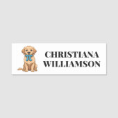 Pi記号付きPi日犬 | 数値演算のパイ日 名札 (正面)