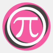Pi記号 – PINK Pi Dayステッカー ラウンドシール (正面)