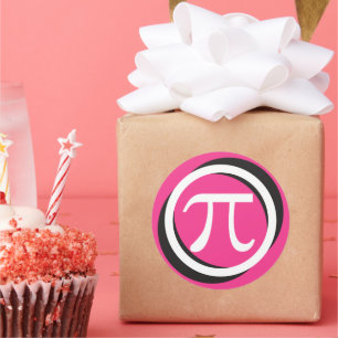 Pi記号 – PINK Pi Dayステッカー ラウンドシール