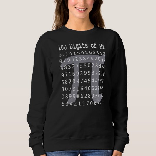 Pi記号Math Science Geeの100桁のおもしろいPi スウェットシャツ (正面)