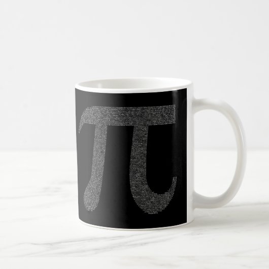 "Pi"のコップまたはマグの黒 コーヒーマグカップ (右)