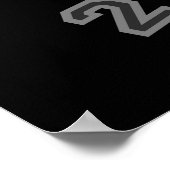 Pi\の黒カッコいいと白の数字 ポスター (角)