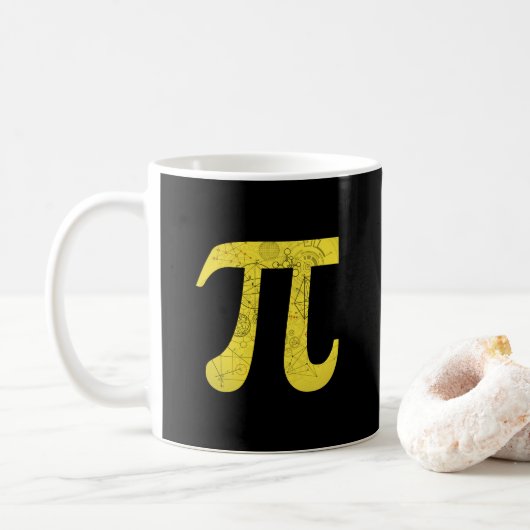 Pi – 数学シンボルコーヒーマグ コーヒーマグカップ (ドーナツ)