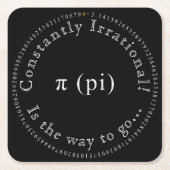 Pi、非理数定数おもしろい スクエアペーパーコースター (正面)