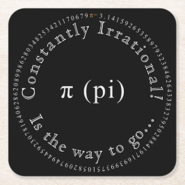 Pi、非理数定数おもしろい スクエアペーパーコースター