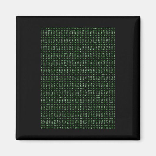 Pi 2025桁の行列クールデザイン（数学およびSci用） マグネット (正面)