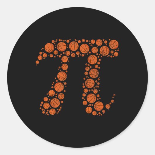 Pi 3.14ゲーム日数学先生Bysketll Pi日 ラウンドシール (正面)