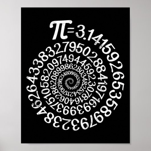 Pi = 3.14スパイラル数理科学ギーク3.14 Pi Day Ste ポスター (正面)