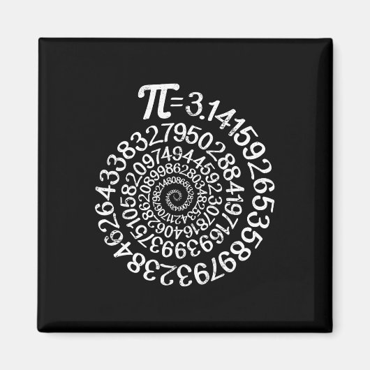 Pi = 3.14スパイラル数理科学ギーク3.14 Pi Day Ste マグネット (正面)