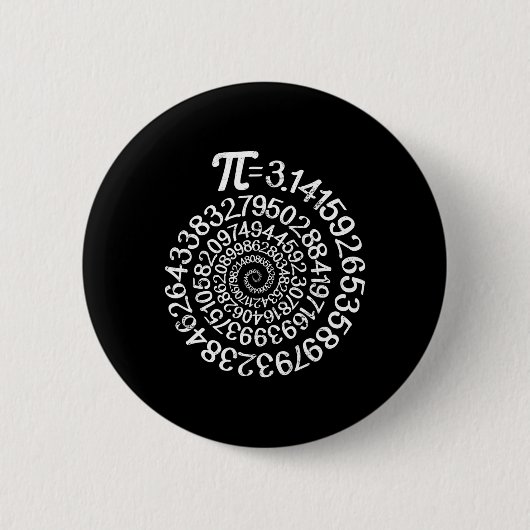 Pi = 3.14スパイラル数理科学ギーク3.14 Pi Day Ste 缶バッジ (正面)