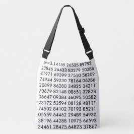 pi= 3.14159数学サイエンスpiデイ桁数白黒 クロスボディバッグ