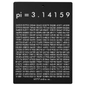 pi= 3.14159白黒数学サイエンスpi日の桁数 クリップボード (裏面)
