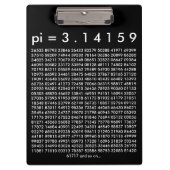 pi= 3.14159白黒数学サイエンスpi日の桁数 クリップボード (正面)