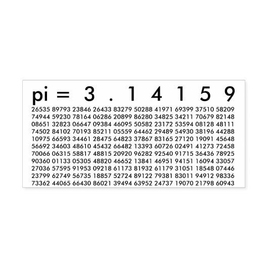 pi= 3.14159白黒数学サイエンスpi日の桁数 セルフインキングスタンプ (デザイン)