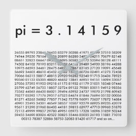 pi= 3.14159白黒数学科学のpi Day桁 スクエア壁時計