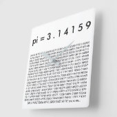 pi= 3.14159白黒数学科学のpi Day桁 スクエア壁時計 (傾斜)