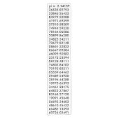 pi= 3.14159白黒Math Science pi Day桁 ショートテーブルランナー (正面)