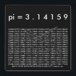 pi= 3.14159白黒Math Science pi Day桁 スクエア壁時計<br><div class="desc">pi= 3.14159黒と白の数字数学科学π日桁壁時おもしろい計</div>