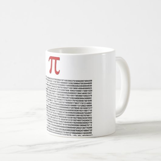 Pi = 3.141592653589等等…ものは何でも! コーヒーマグカップ (正面右)