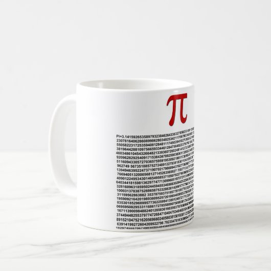 Pi = 3.141592653589等等…ものは何でも! コーヒーマグカップ (正面左)