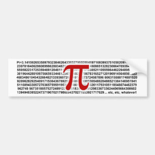 Pi = 3.141592653589等等…ものは何でも! バンパーステッカー