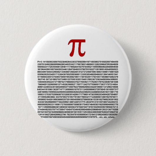 Pi = 3.141592653589等等…ものは何でも! 缶バッジ (正面)
