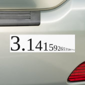 Pi - 3.14... バンパーステッカー (車上)