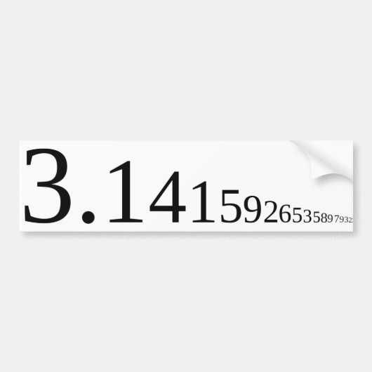 Pi - 3.14... バンパーステッカー (正面)