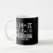 Pi 3.14 Math Happy 14th March誕生日一致 コーヒーマグカップ (左)