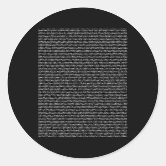 Pi 5000桁Piデイ数学者先生おたくM ラウンドシール (正面)