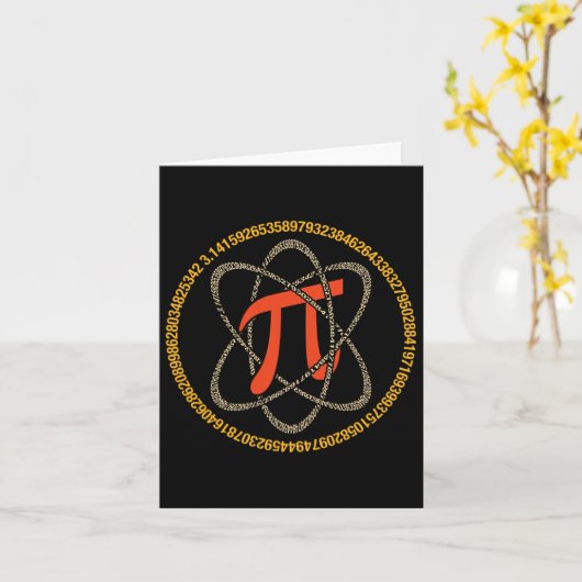 Pi Atom - Pi DayとMath Lover Gift カード (黄色い花)