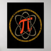 Pi Atom - Pi DayとMath Lover Gift ポスター (正面)