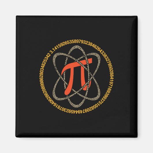 Pi Atom - Pi DayとMath Lover Gift マグネット (正面)