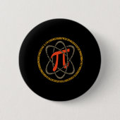 Pi Atom - Pi DayとMath Lover Gift 缶バッジ (正面)