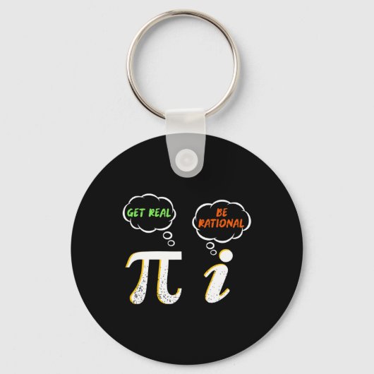 Pi Be Rational Get 実在 – 数学先生- Math Humo キーホルダー (正面)