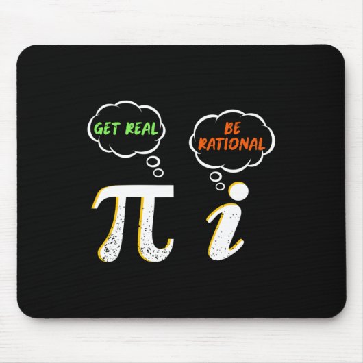Pi Be Rational Get 実在 – 数学先生- Math Humo マウスパッド (正面)