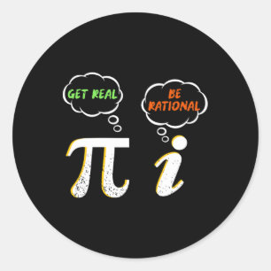 Pi Be Rational Get 実在 – 数学先生- Math Humo ラウンドシール